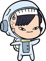 cartoon astronaut woman