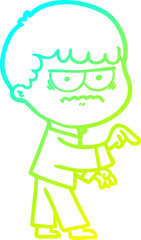 Fototapeta premium cold gradient line drawing of a cartoon illustration