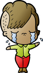 cartoon crying girl