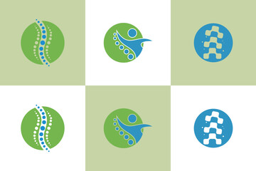 Obraz premium collection of chiropractic logo design with spine concept