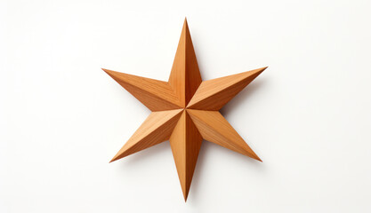 Obraz premium wooden christmas star on a white background, Christmas star