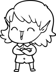 cartoon elf girl