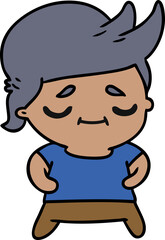 Obraz na płótnie Canvas freehand drawn cartoon of kawaii cute grey haired man