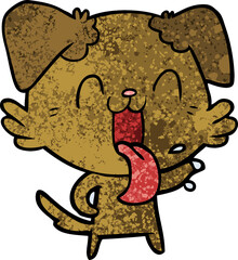 cartoon panting dog