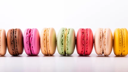 Tableaux ronds sur aluminium brossé Macarons Delicious dessert macarons pictures 