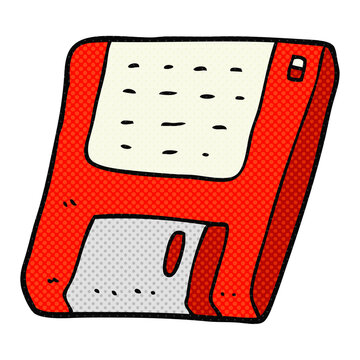 freehand drawn cartoon old computer disk