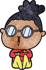 cartoon woman wearing spectacles