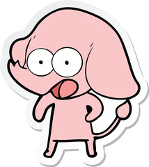 sticker of a cute cartoon elephant