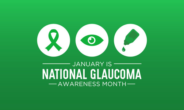 National Glaucoma Awareness month is observed every year in january. January is Glaucoma Awareness Month. Eye health and vision care concept for banner design. Vector illustration.