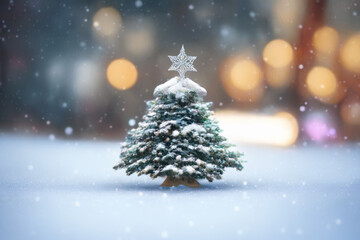 Fototapeta na wymiar Winter Scene, Christmas Tree, New Year