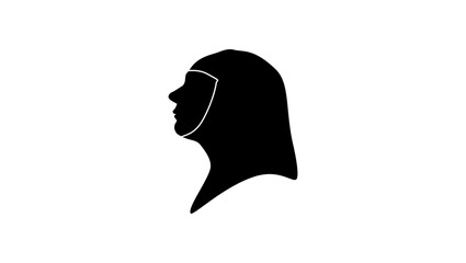 Catherine of Siena, black isolated silhouette - obrazy, fototapety, plakaty