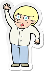 sticker of a cartoon man asking question