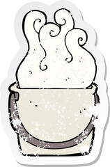 retro distressed sticker of a cartoon bucket