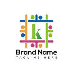Abstract K letter modern initial lettermarks logo design	
