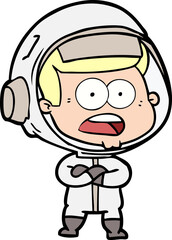 cartoon surprised astronaut