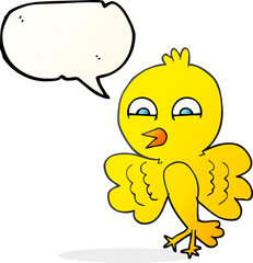 freehand drawn speech bubble cartoon bird
