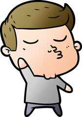 cartoon model guy pouting