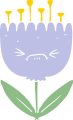 flat color style cartoon angry flower