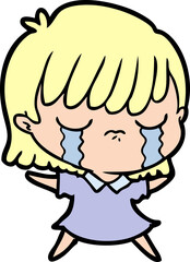 cartoon woman crying