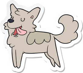 Obraz na płótnie Canvas sticker of a cartoon happy dog