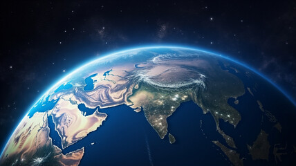 Fototapeta premium closeup shot of a planet earth in the galaxy