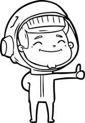 happy cartoon astronaut