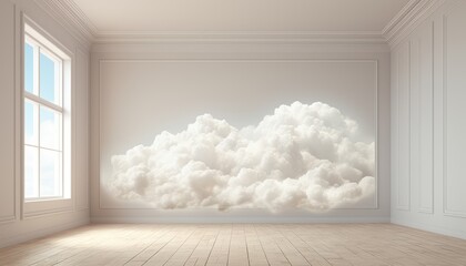 image of floating cloud on the wall