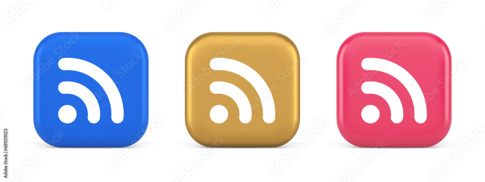 Poster wifi available access button wireless internet connection signal 3d realistic icon