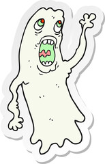 sticker of a cartoon ghost