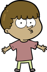 cartoon curious boy