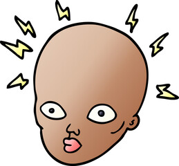 cartoon doodle bald head