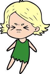 cartoon angry woman