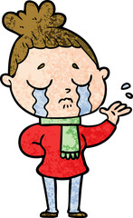 cartoon crying woman