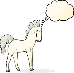 cartoon horse with thought bubble