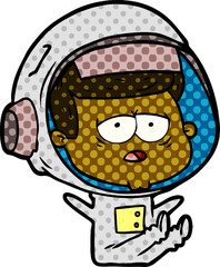 cartoon tired astronaut © lineartestpilot