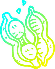 cold gradient line drawing of a cartoon peanuts in shell