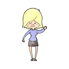 cartoon happy woman