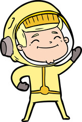 happy cartoon astronaut