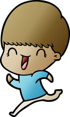 happy cartoon boy
