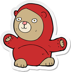 sticker of a cartoon teddy bear