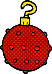 cartoon doodle red bauble