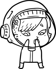 cartoon astronaut woman