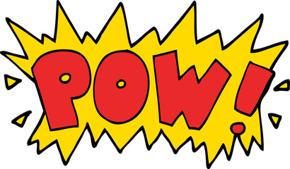 cartoon doodle word pow