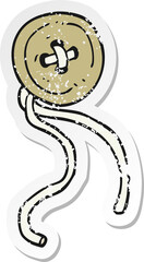 retro distressed sticker of a cartoon button