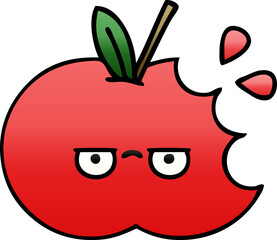 gradient shaded cartoon of a red apple