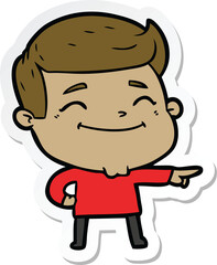 sticker of a happy cartoon man