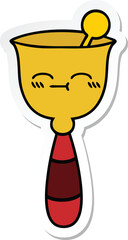 sticker of a cute cartoon school bell