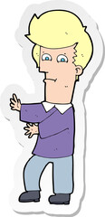 sticker of a cartoon man gesturing wildly