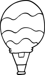 line drawing cartoon of a hot air balloon