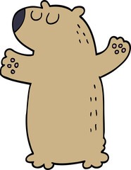 cartoon doodle bear standing